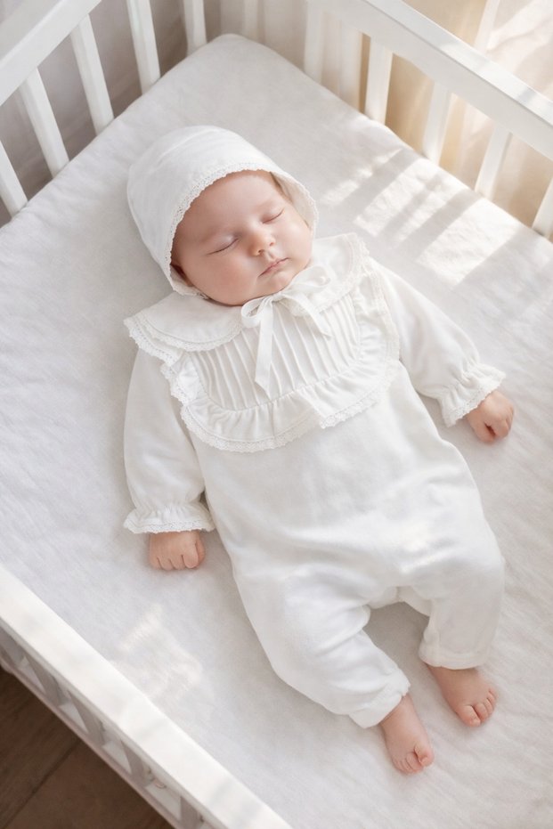 Luxury-Collared Organic Hooded Romper %100 Cotton Newborn Girl Baby