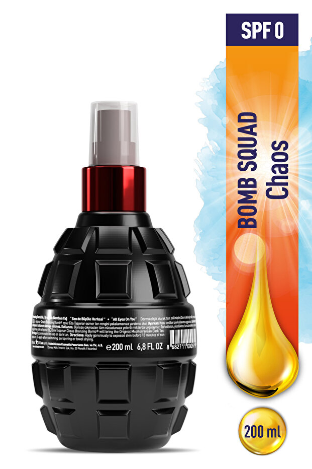 Chaos Pour Homme Bronzing Bomb Bronzlaştırıcı Güneş Yağ– Erkekler Bronz Görünüm 200 ml - 3