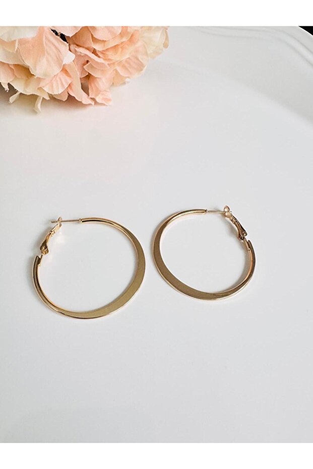 Gold Color Modern Hoop Earrings 4 cm