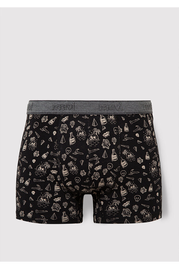 Baskılı Siyah Boxer 091719-900 - 1