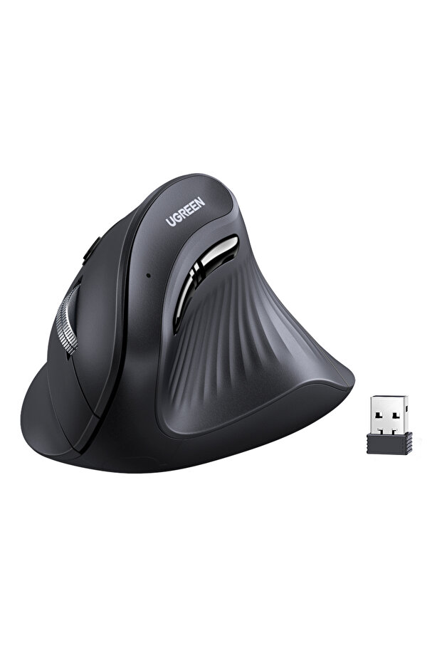 4000 DPI 6 Tuşlu Ergonomik Kablosuz Dikey Mouse, Siyah, 25444 - 1