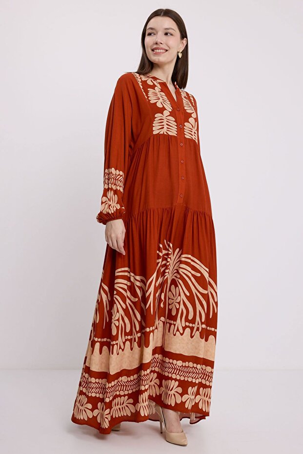 Rochie maxi cu decolteu în V și model BDART - 3