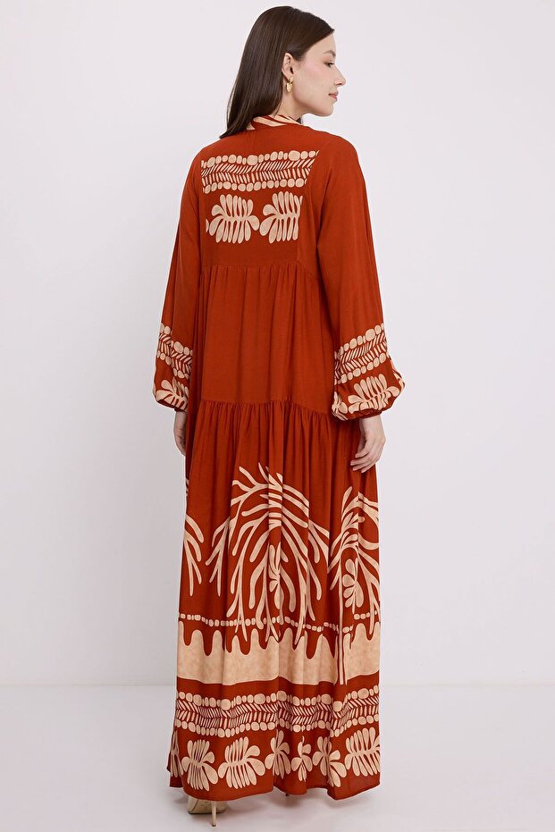 Rochie maxi cu decolteu în V și model BDART - 5