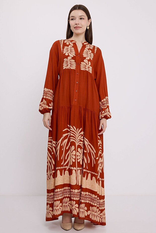 Rochie maxi cu decolteu în V și model BDART - 2