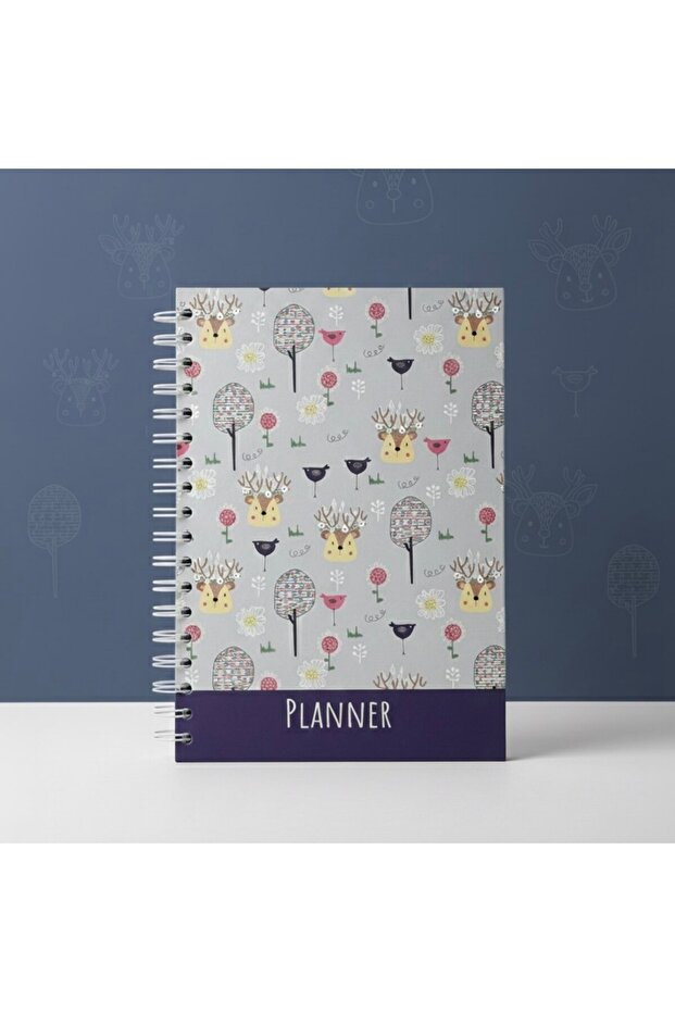 Premium Undated Agenda – 17X24 Hard Cover, Spiral Bound, 4 Colors, with Stickers