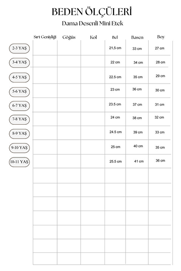 Dama Desenli Mini Etek - 7