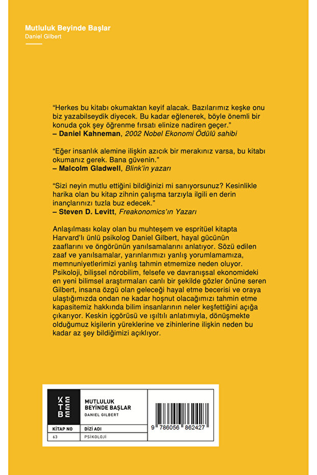 Mutluluk Beyinde Başlar Daniel Gilbert - 2