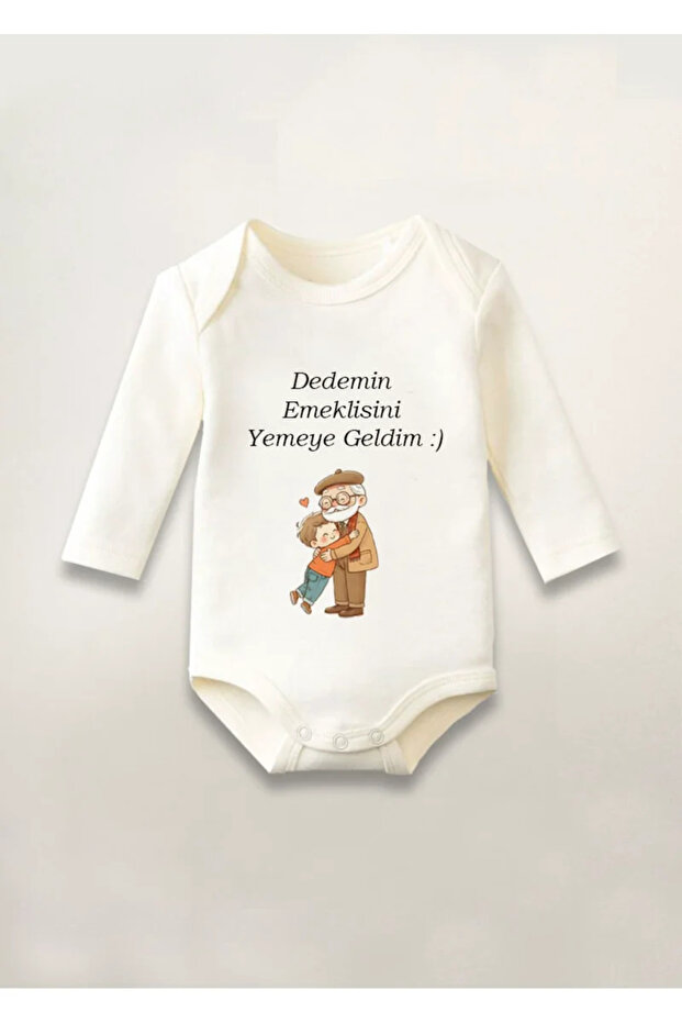 Retired Grandpa Printed Cotton Long Sleeve Snap Fastener Baby Bodysuit Undershirt Jumpsuit