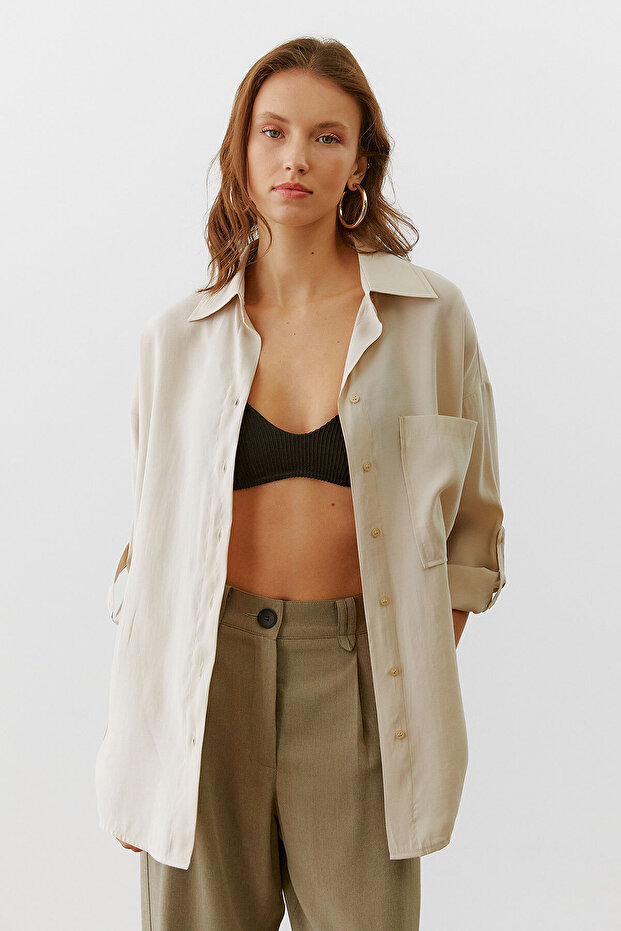 Apoletli Oversize Gömlek - 6