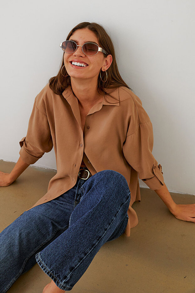 Apoletli Oversize Gömlek - 4