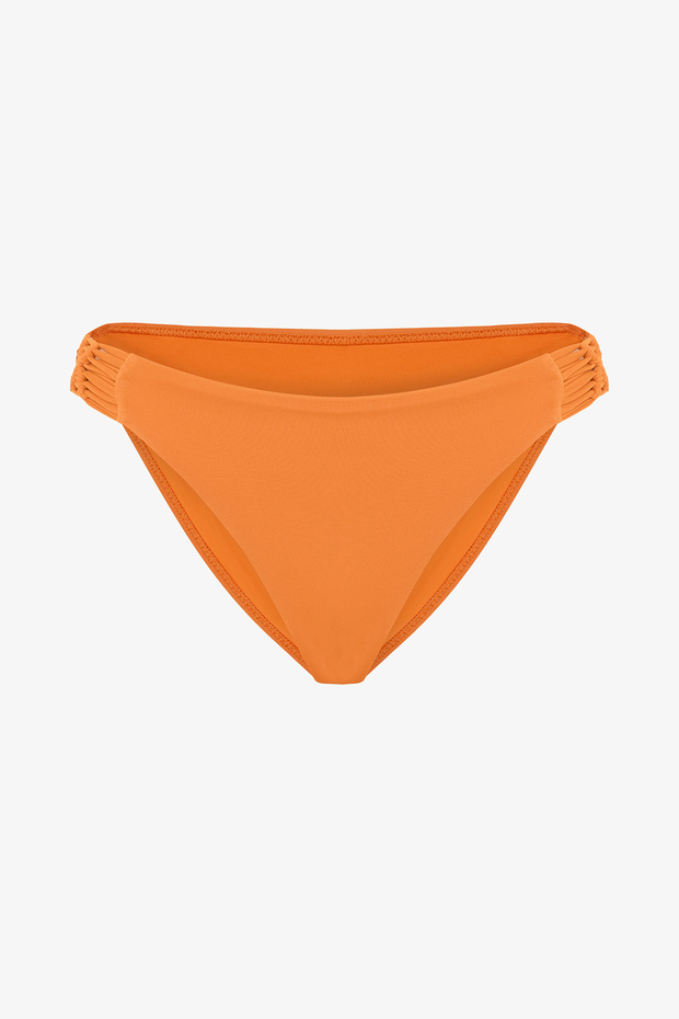 الجزء السفلي من بيكيني بتفاصيل مكرامية برتقالية - 6
