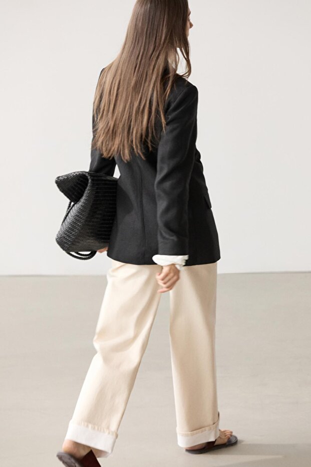 American double-breasted linen jacket - 5