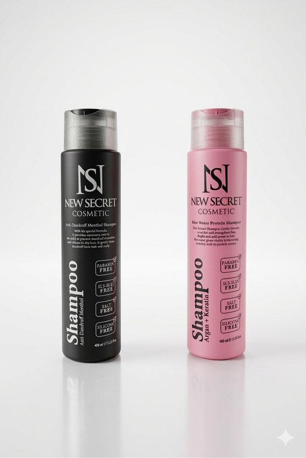 Anti-Dandruff Menthol Shampoo + Rice Water Protein Shampoo (Dandruff + Menthol + Anti-Shedding) 400X2
