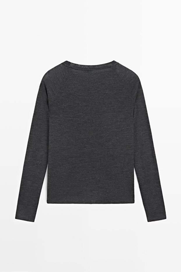 Raglan sleeve wool T-shirt - 8