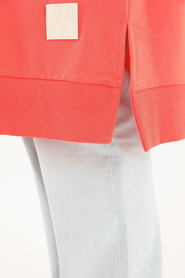 Kadın Basic Tunic - 30645TUN - Mercan - 6