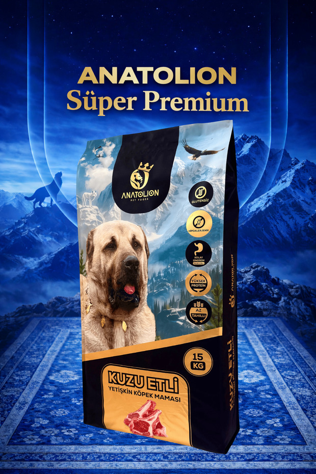 Anatolion Pet Foods Anatolion Kuzu Etli Super Premium Yetişkin Köpek Maması 15 Kg