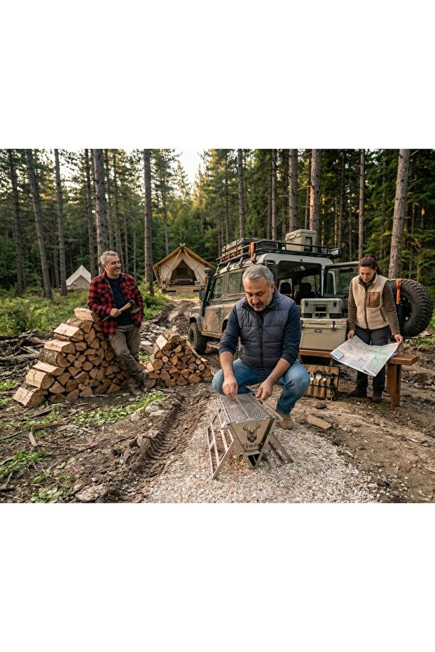 Katlanır Krom Paslanmaz Mangal - 8