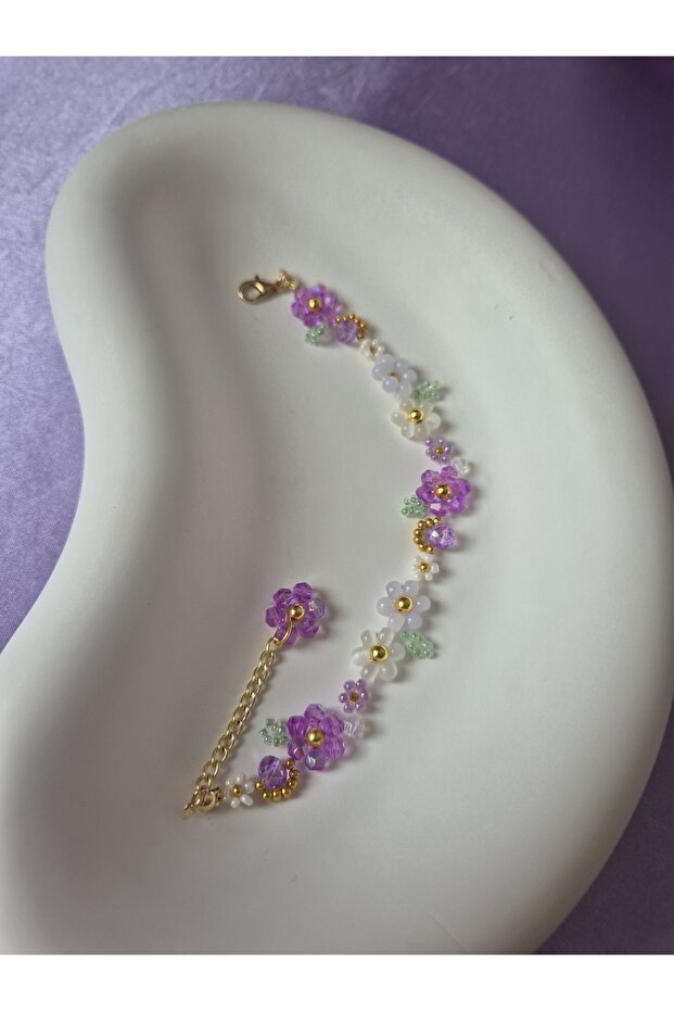 Sonsuz Papatya Elyapımı Bileklik Mor - 1