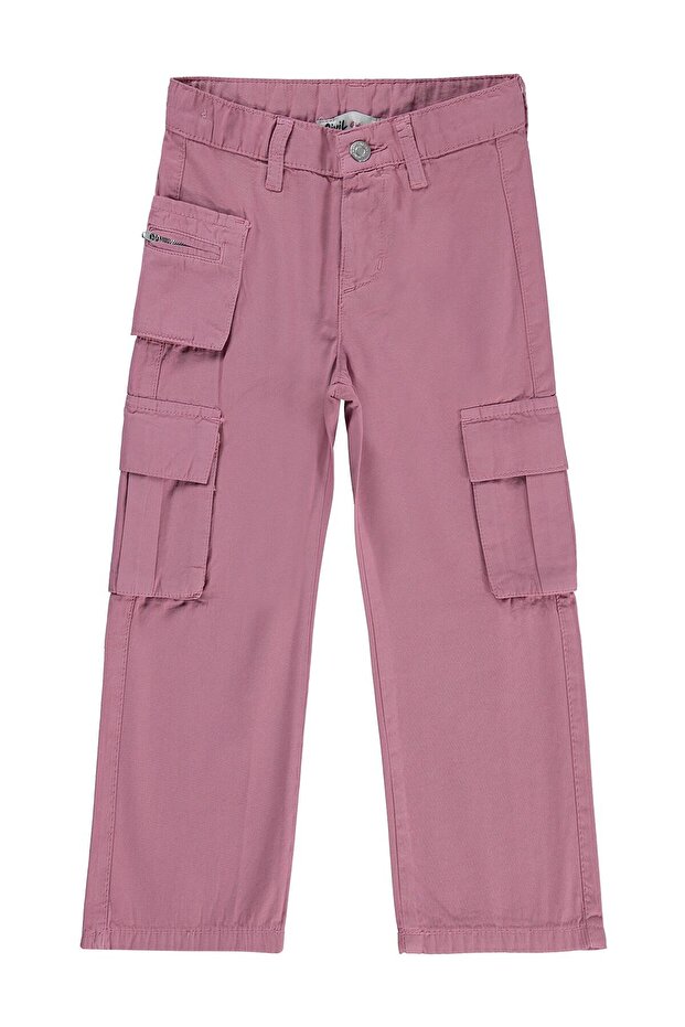 Three-Pocket Cargo Pants for 6-9 Years Old - Pink