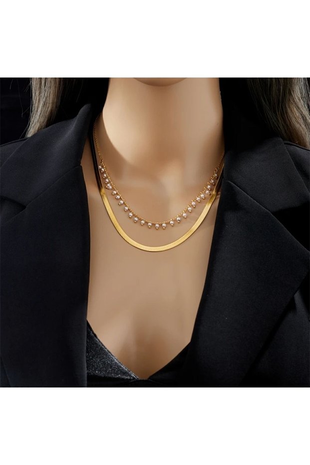 Pearl Italian Steel Necklace