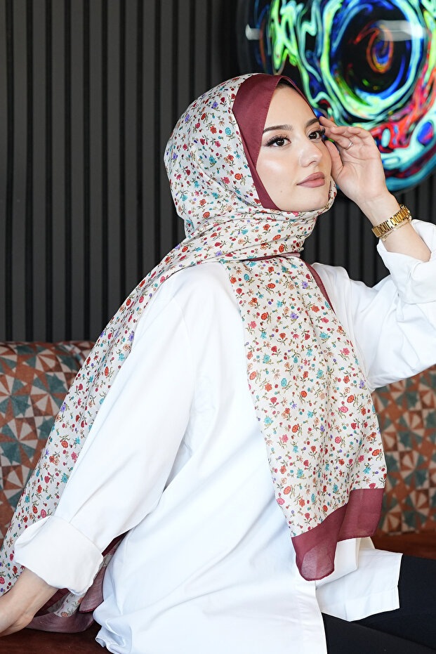 شال ناعم بنمط زهرة الرمان من ميني بار قطن - 2