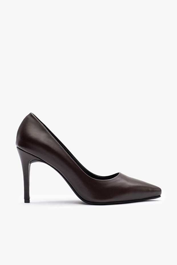 Gala Brown Leather Women's Heeled Shoes