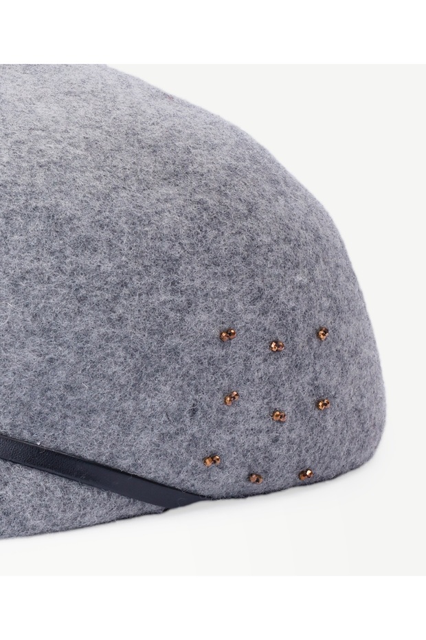 قبعة مزينة بخرز الصوف - 2