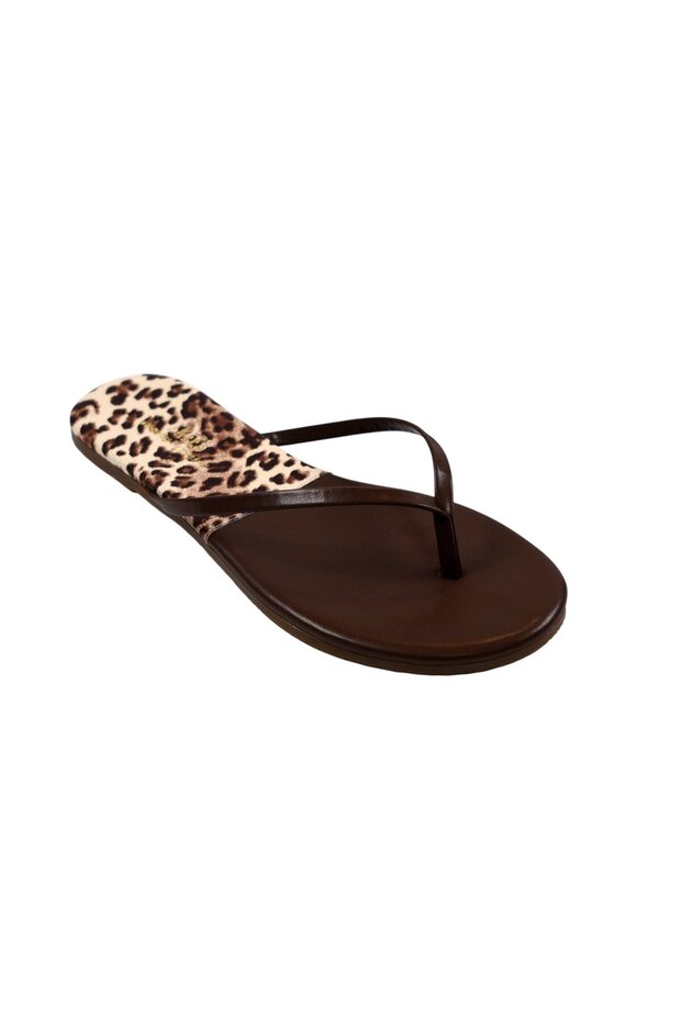Women's Classic Stylish Casual Leopard/Brown Flip Flops
