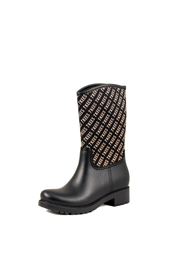 Women's Black Stylish Waterproof Rain Boots