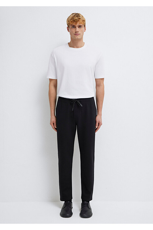 Siyah Örme İnterlok Pantolon 0010521-900 - 3