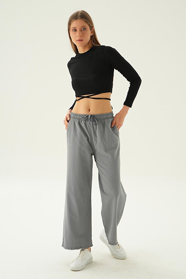 Gray Wide-Leg Pants 4760 - 1