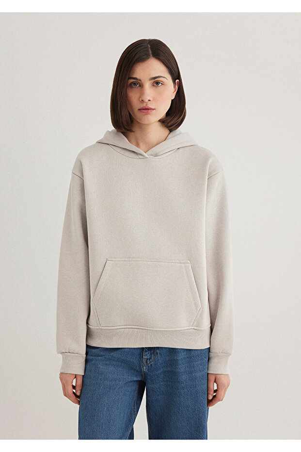 Hooded Gray Basic Sweatshirt 167299-70074 - 3