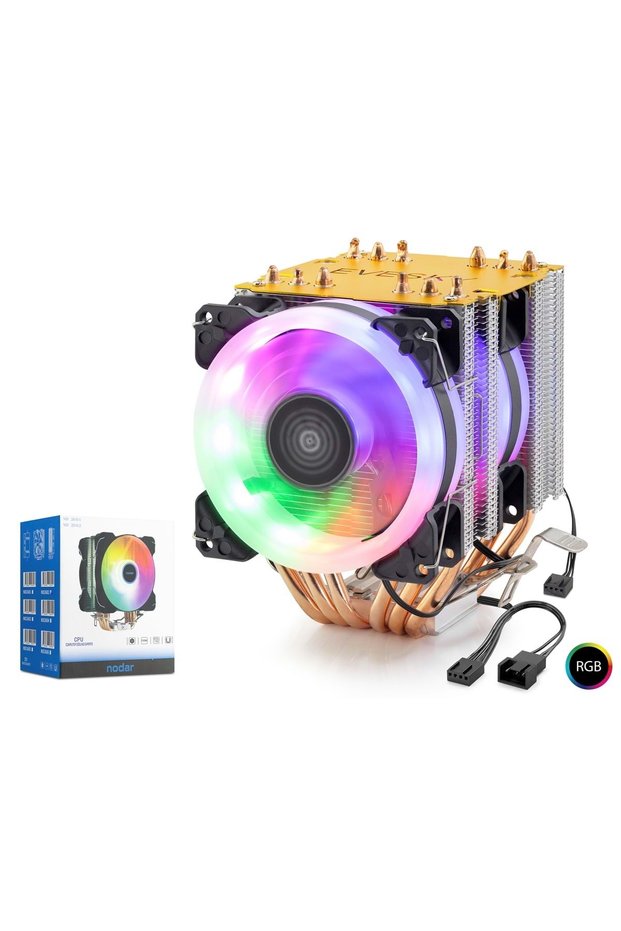Nd2606 Cpu Processor Tower Type Cooler 600 Series Dual Fan 6 Copper Tubes Rgb