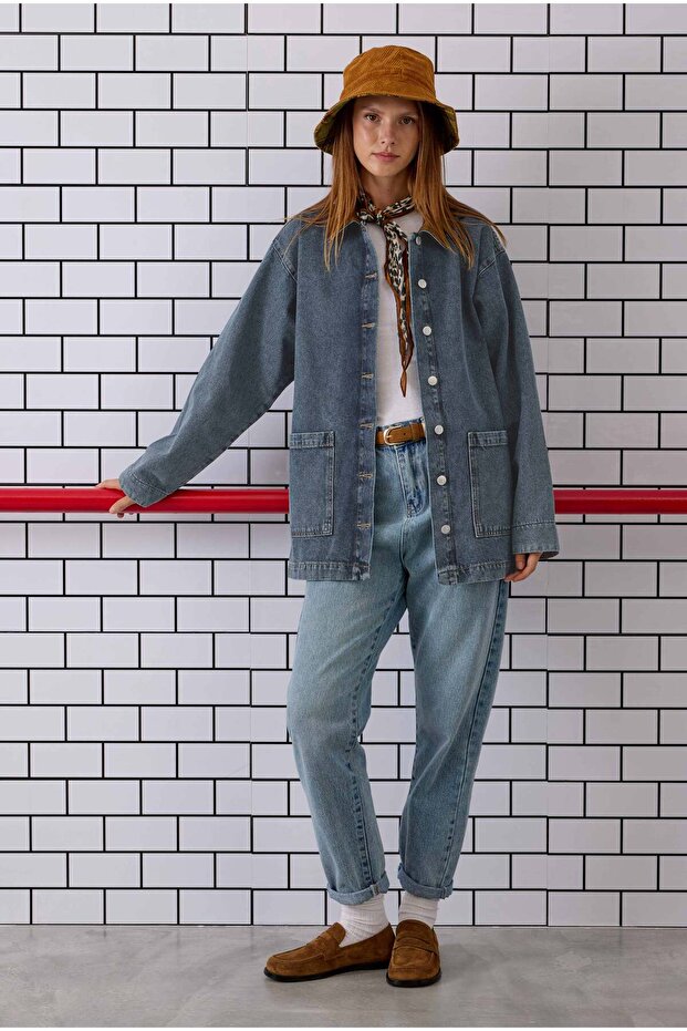 Denim Barn Ceket - 6