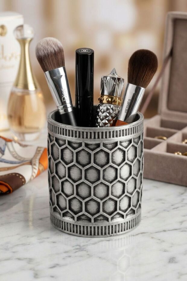 Makeup Organizer Makeup Brush Holder Makeup Organizer Organizer Silver Antique Color Model 81