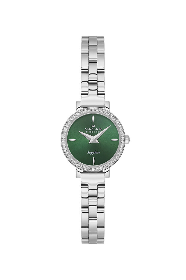 Sapphire Glass Silver - Green Women's Watch Nc08-39890196-Anms