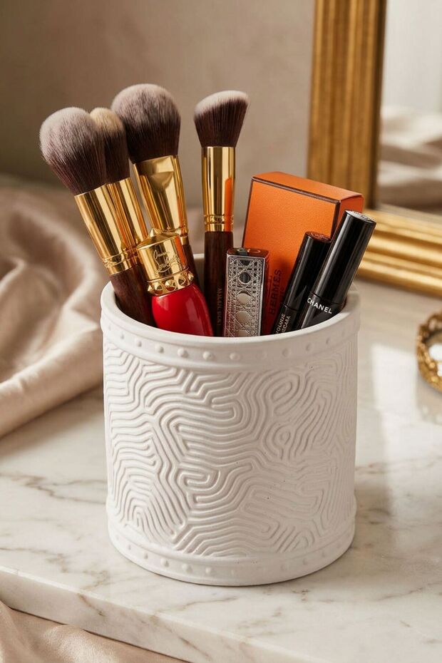 Makeup Organizer Makeup Brush Holder Makeup Organizer Organizer White Color Model 82
