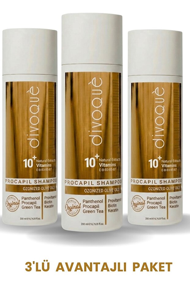 Intensive Anti-Hair Loss Shampoo – (3 X 200 ml) – (Biotin + Procapil + Ozone Oil + Rosemary...)