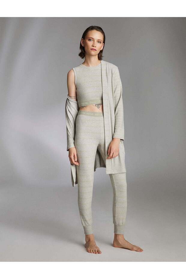 Morning Gown Bustier Pants 3-Piece Pajama Set 1205