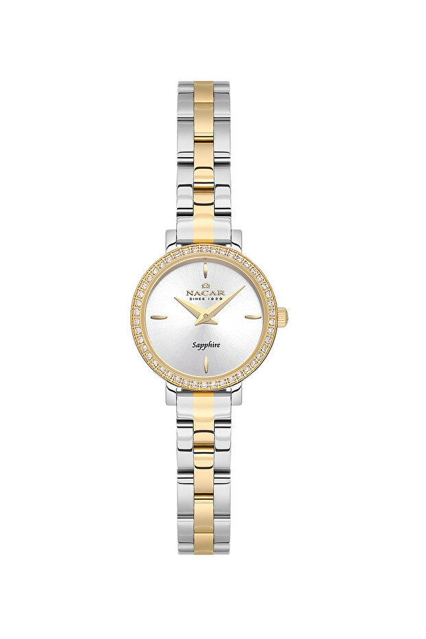 Sapphire Glass Silver - Gold Women's Watch Nc08-39890196-Csms