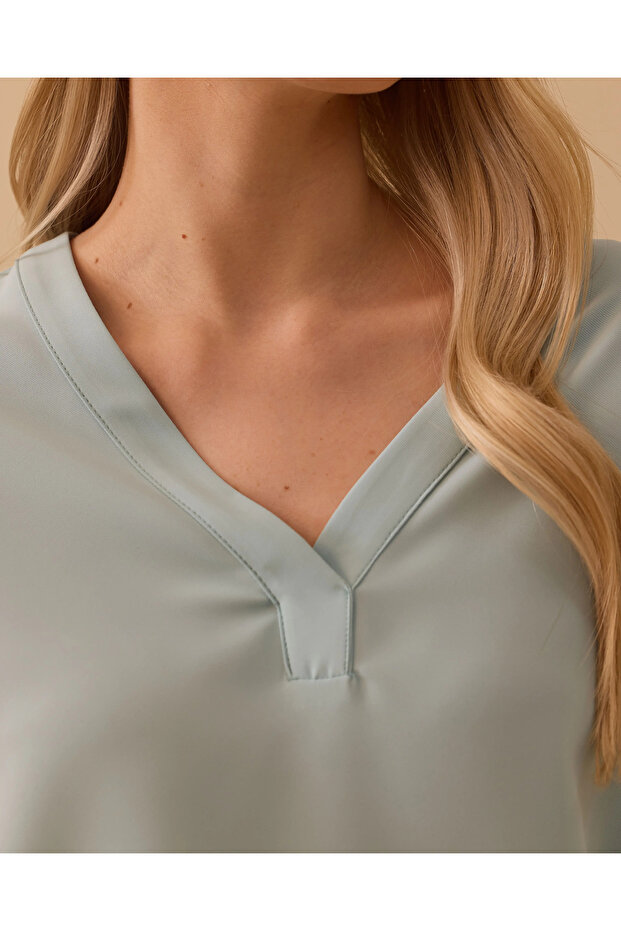 V Yaka Basic Bluz - 4