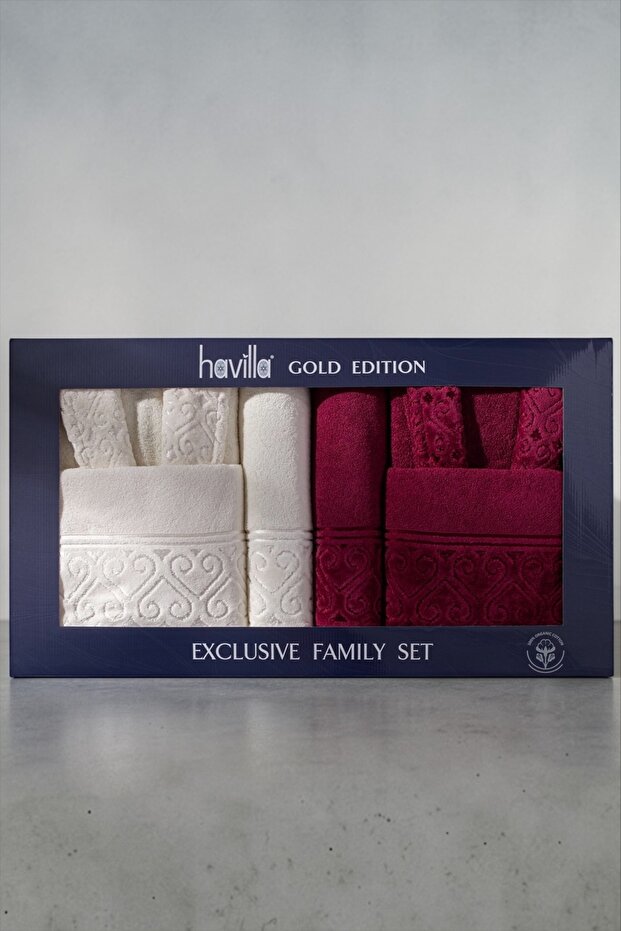 Luxury Velvet Jacquard Boxed 6-Piece Bathrobe Set