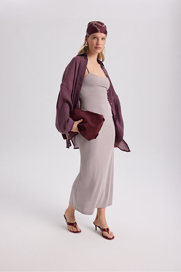 Ferry Lila Basic Elbise - 3