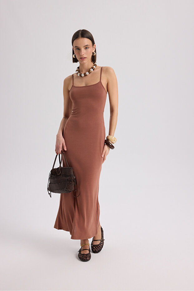 Ferry Kahve Basic Elbise - 6