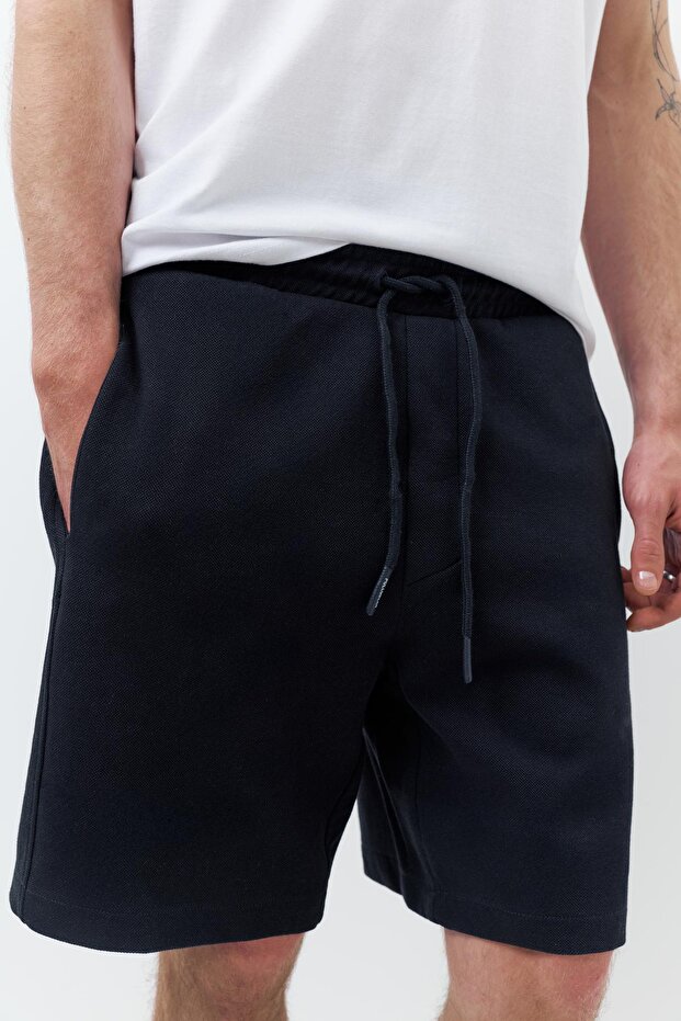 Dokulu jogger bermuda şort - 5