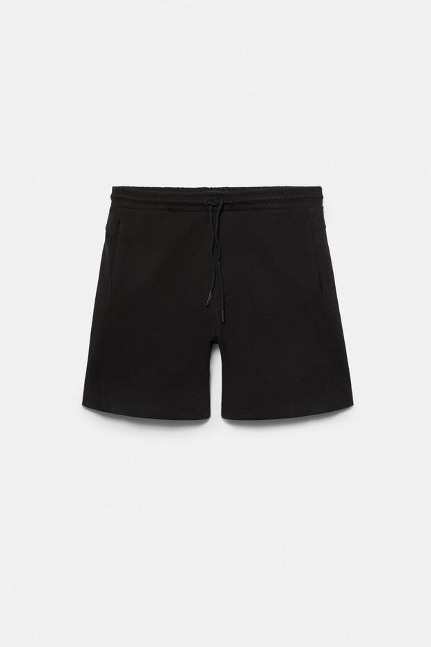 Dokulu jogger bermuda şort - 8