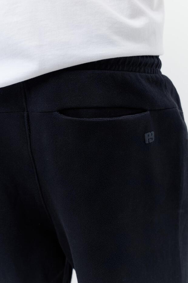 Dokulu jogger bermuda şort - 7