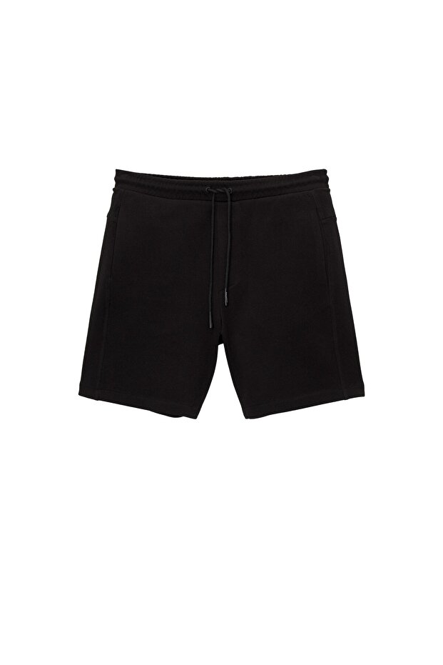 Dokulu jogger bermuda şort - 4