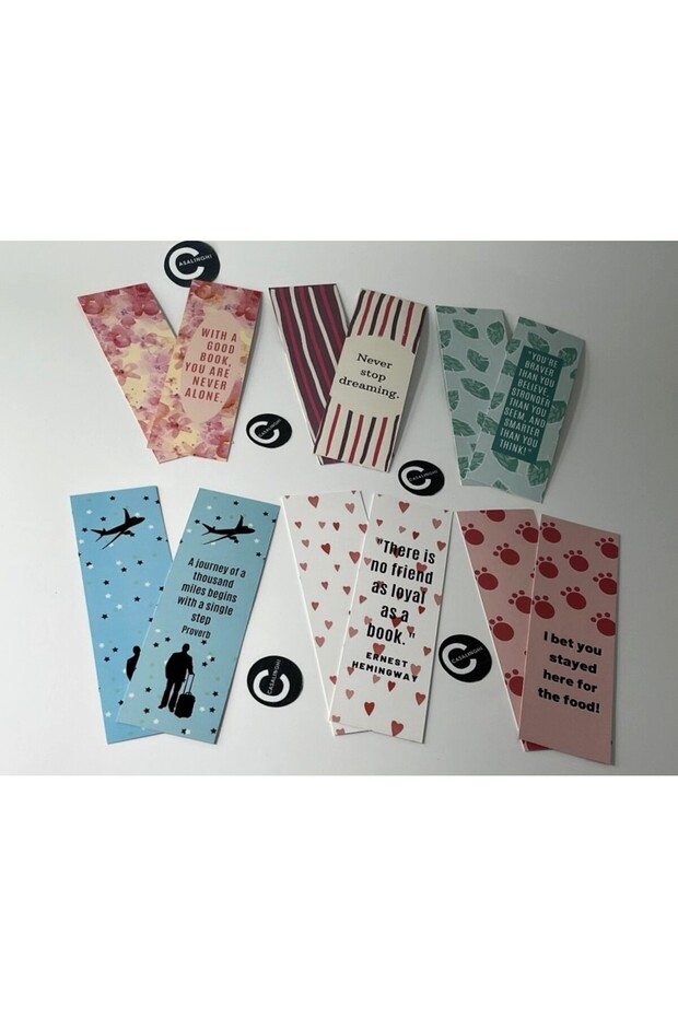 20 Pieces - Double-Sided Bookmarks with English Writing, Mixed Bookmarks, Gift, School Course, Birthday, Report Card