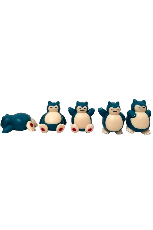 Bandai 5 Pcs 5 Pcs/Lot Snorlax Mini Figure 1.8-3cm Micro Landscape Cake Decoration Kawaii Ornaments